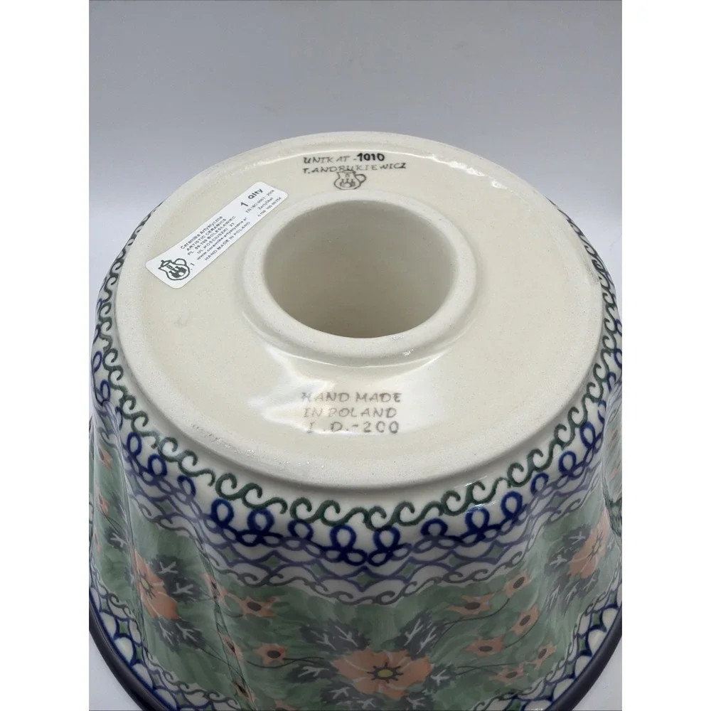 Polish Pottery Cake Bundt Mould Handmade in Boleslawiec Poland Artist Signed